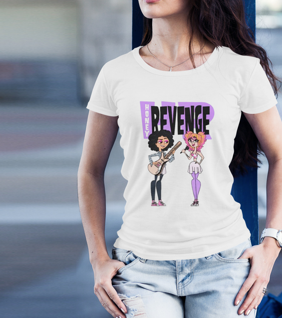 Honey Revenge Characters With Guitar And Microphone Lavender Dust T-Shirt