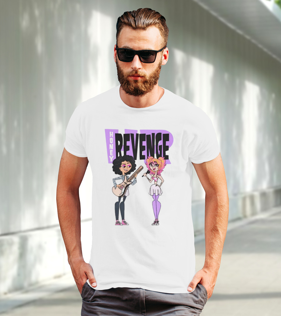 Honey Revenge Characters With Guitar And Microphone Lavender Dust T-Shirt