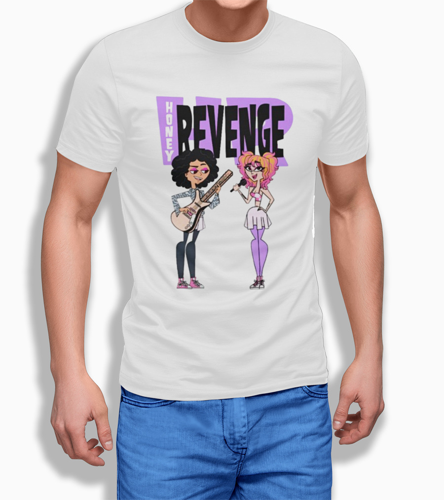 Honey Revenge Characters With Guitar And Microphone Lavender Dust T-Shirt