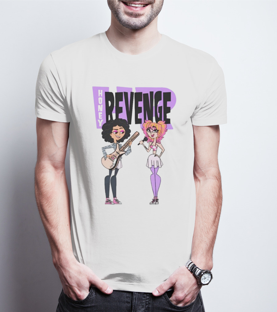 Honey Revenge Characters With Guitar And Microphone Lavender Dust T-Shirt