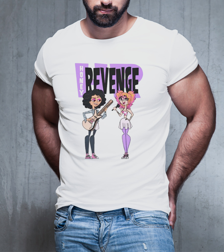 Honey Revenge Characters With Guitar And Microphone Lavender Dust T-Shirt