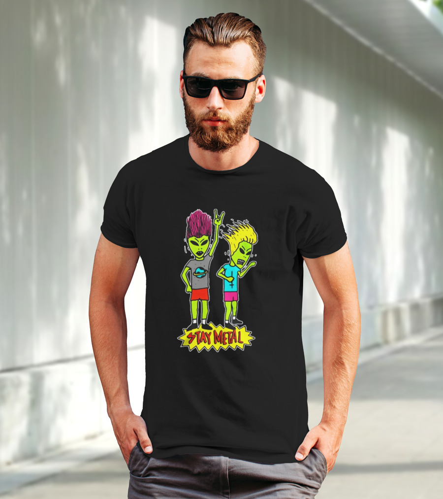 Teen Hearts Green Aliens Stay Metal Mohawk T-Shirt