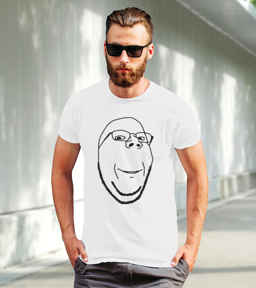 Maddymaddy Fyridk Smiling Wholesome Wojak Soyjak Meme Style Face T-Shirt