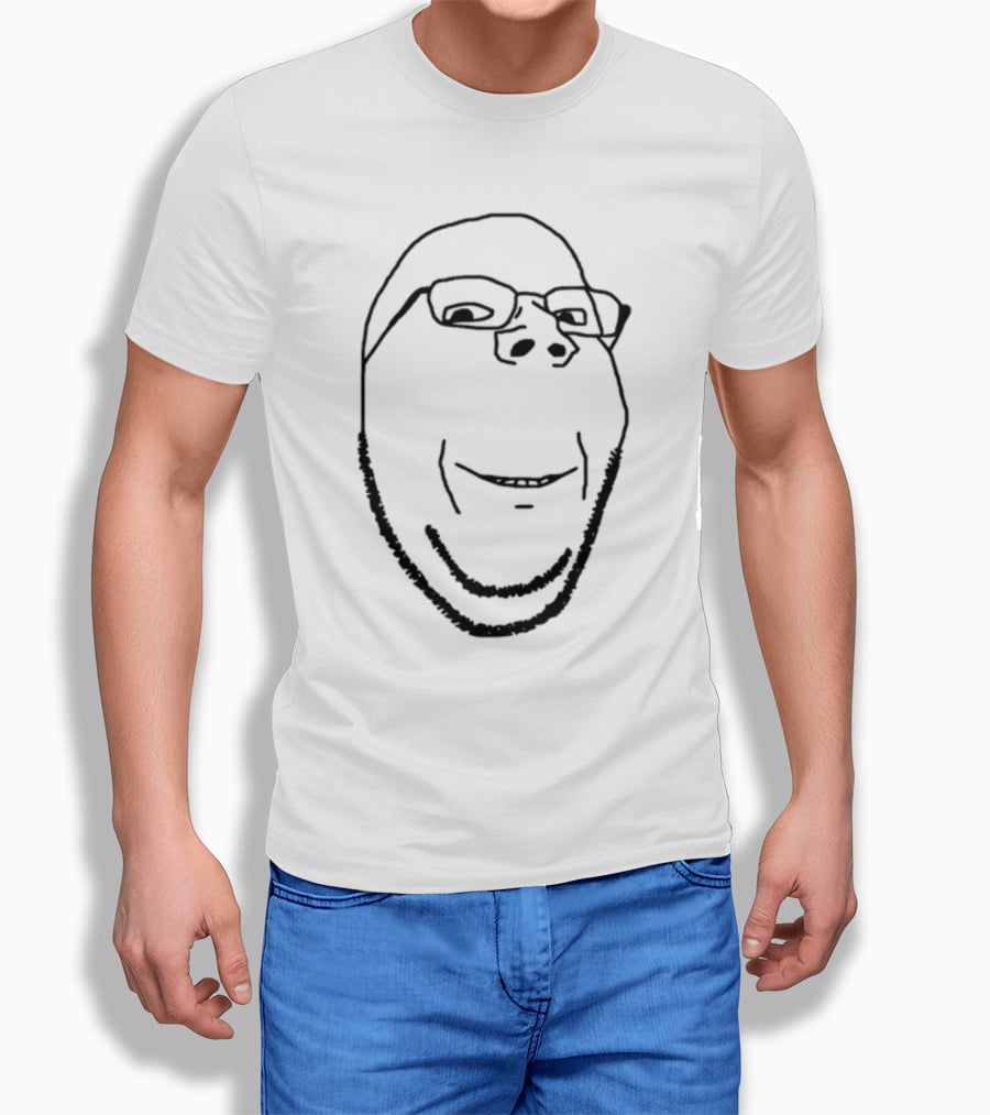 Maddymaddy Fyridk Smiling Wholesome Wojak Soyjak Meme Style Face T-Shirt