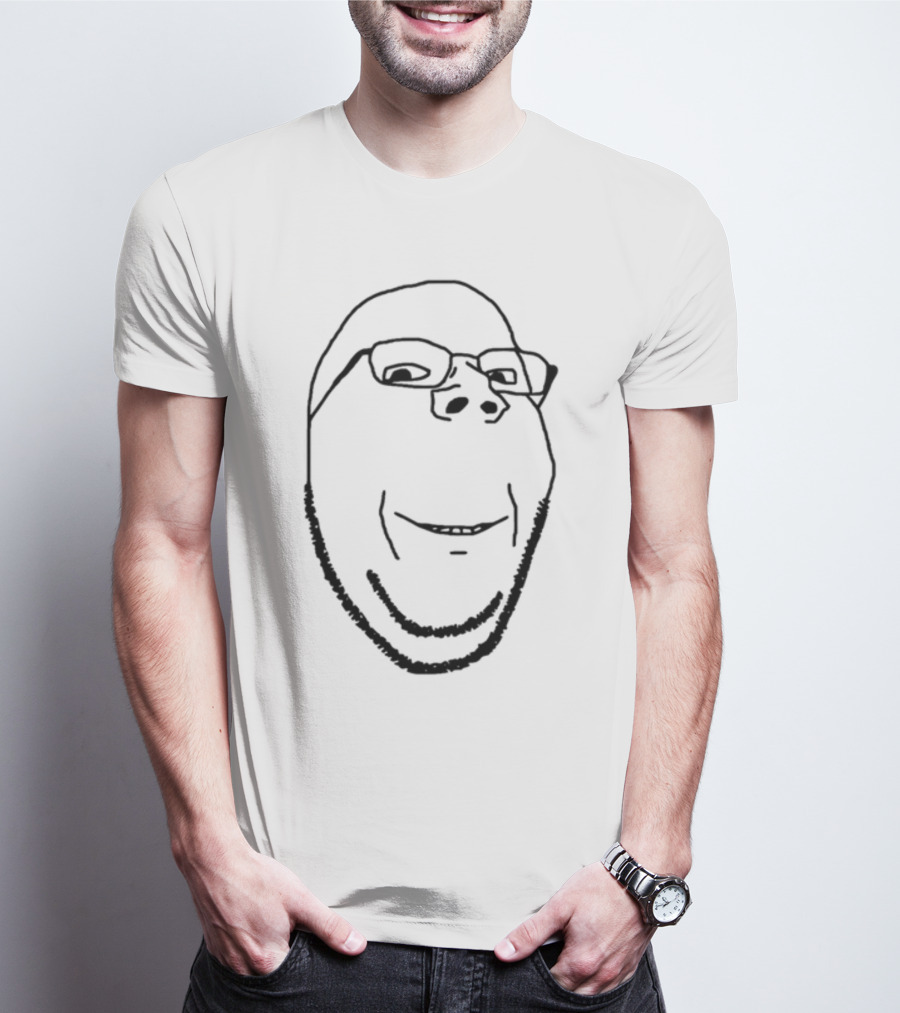 Maddymaddy Fyridk Smiling Wholesome Wojak Soyjak Meme Style Face T-Shirt