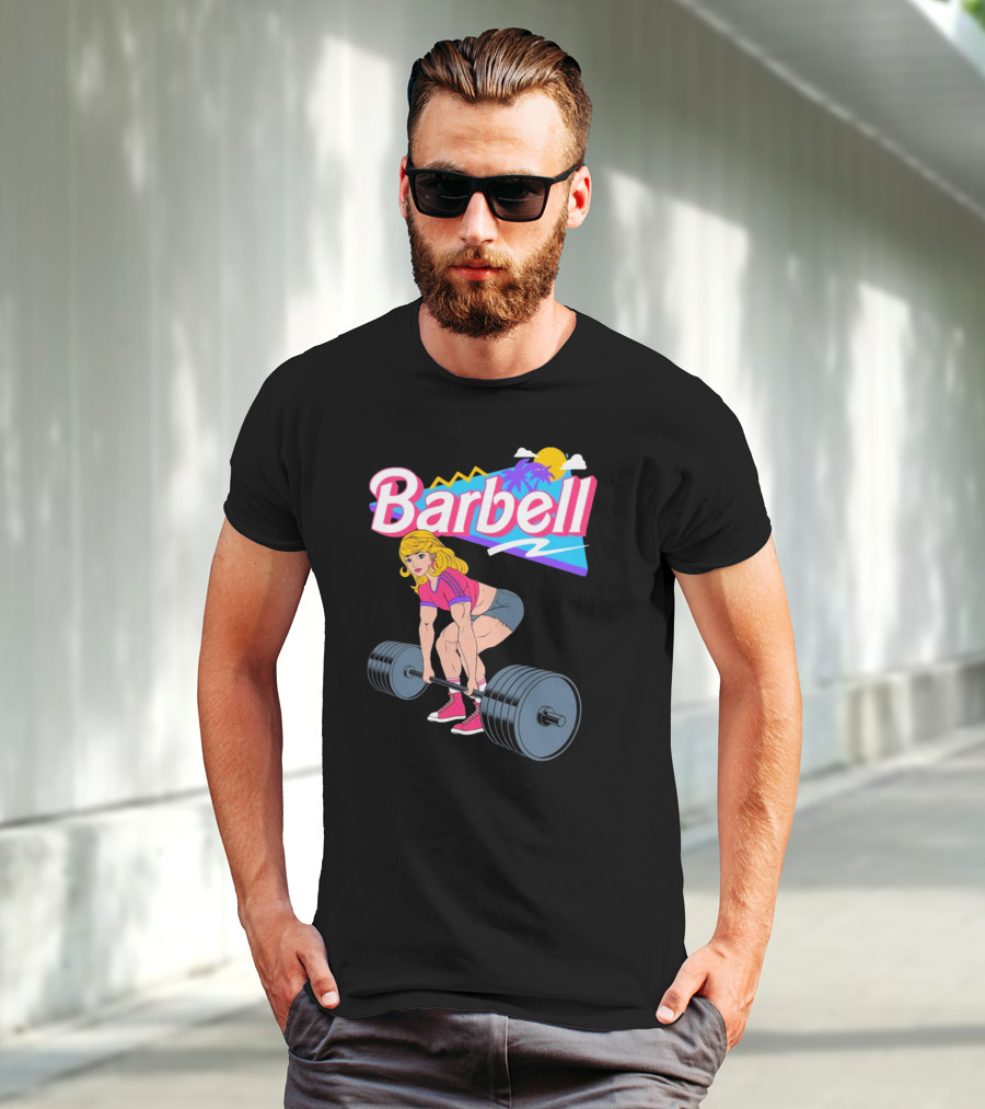 Raskolapparel Barbell Barbie Retro Workout Vibes T-Shirt