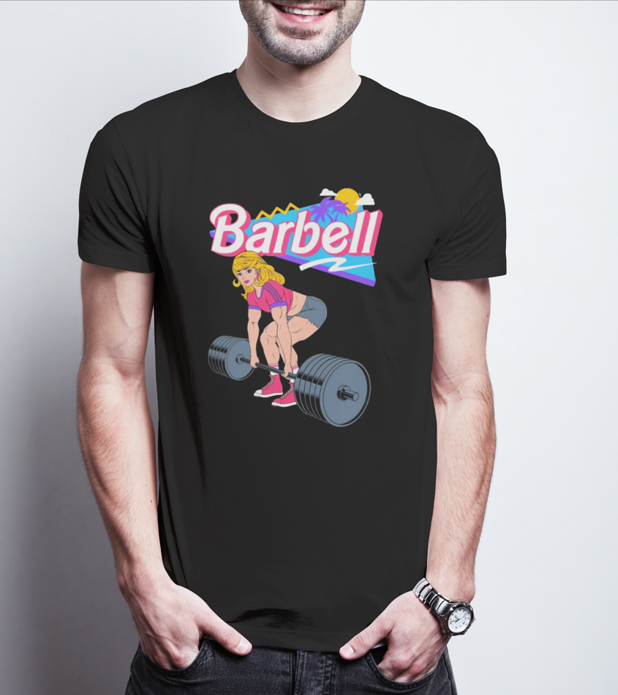 Raskolapparel Barbell Barbie Retro Workout Vibes T-Shirt