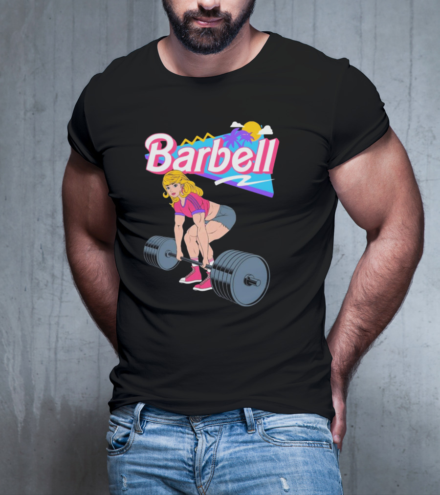 Raskolapparel Barbell Barbie Retro Workout Vibes T-Shirt