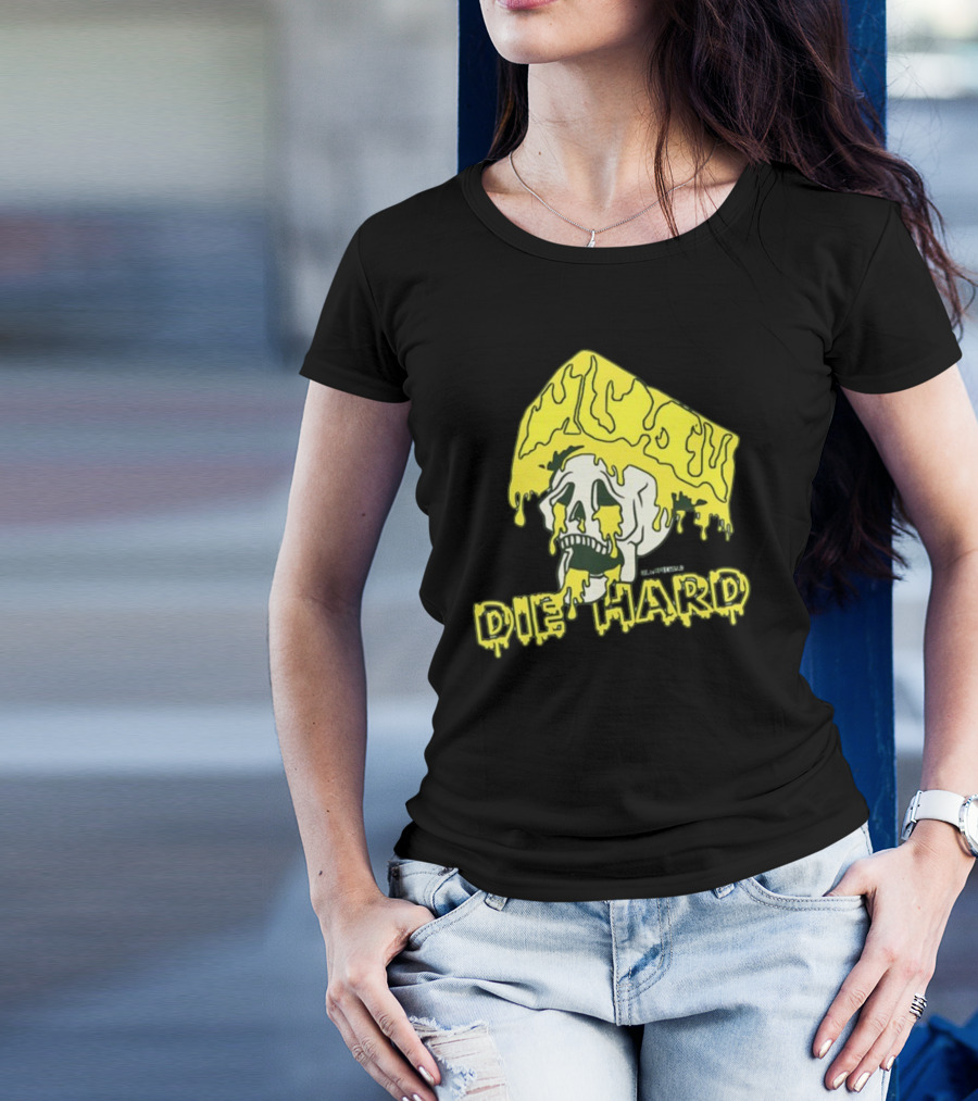 Die Hard Cheesehead Melting Skull T-Shirt
