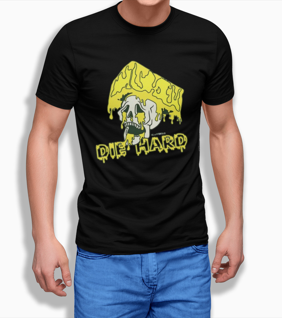 Die Hard Cheesehead Melting Skull T-Shirt