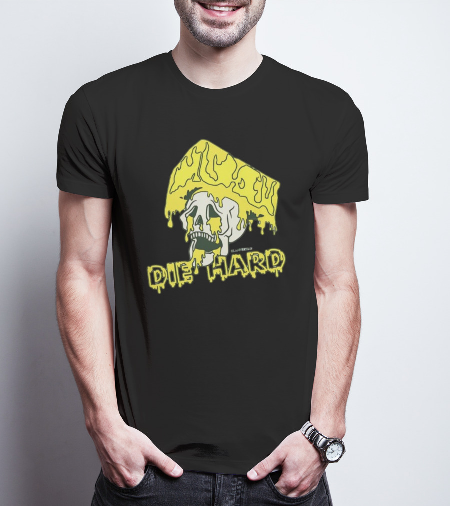 Die Hard Cheesehead Melting Skull T-Shirt