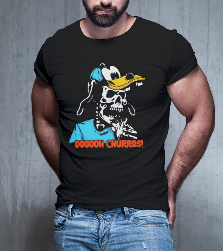Oooooh Churros Skeleton Dog Character Eating Snack T-Shirt
