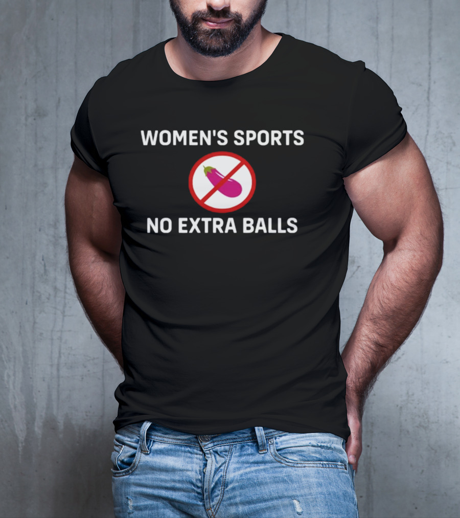 Women's Sports No Extra Balls Eggplant Emoji Prohibition T-Shirt