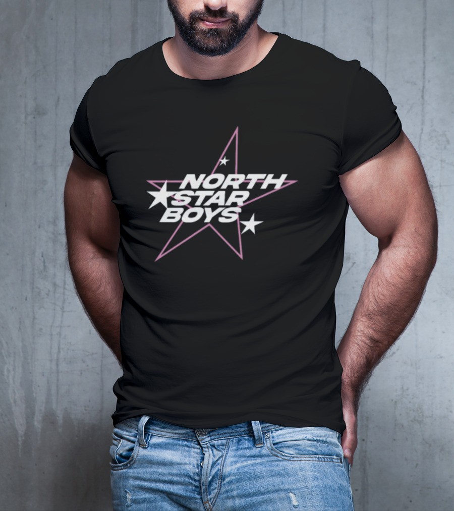 North Star Boys Pink And White Star T-Shirt
