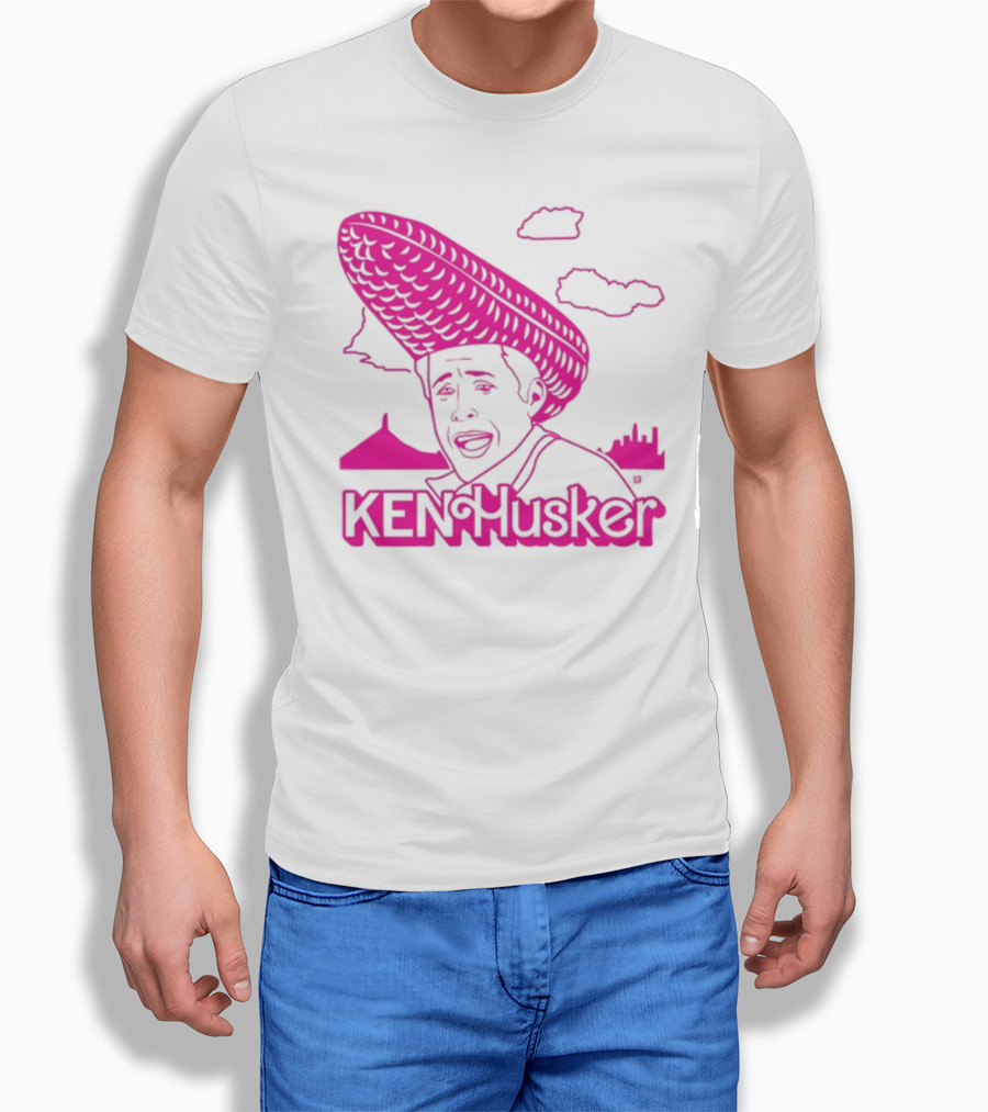 Ken Husker Corn Hat City Skyline T-Shirt