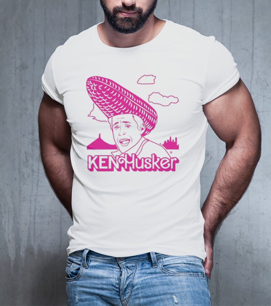 Ken Husker Corn Hat City Skyline T-Shirt