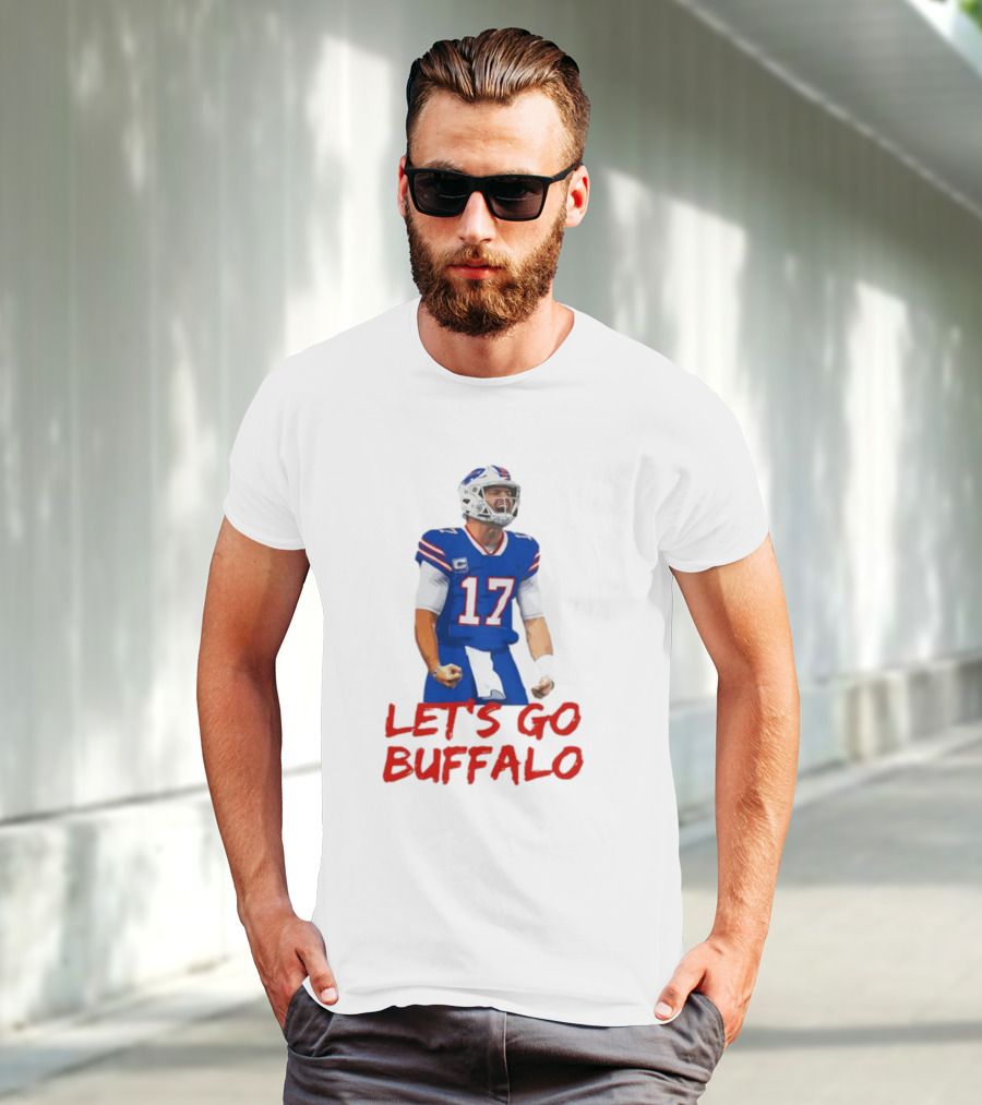 VictoryShirtsStore Josh Allen 17 Let's Go Buffalo Football Player T-Shirt