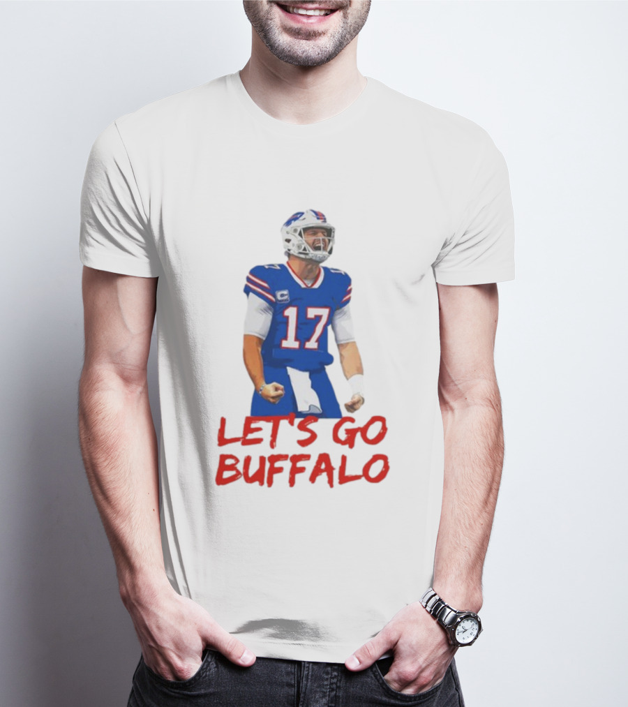 VictoryShirtsStore Josh Allen 17 Let's Go Buffalo Football Player T-Shirt