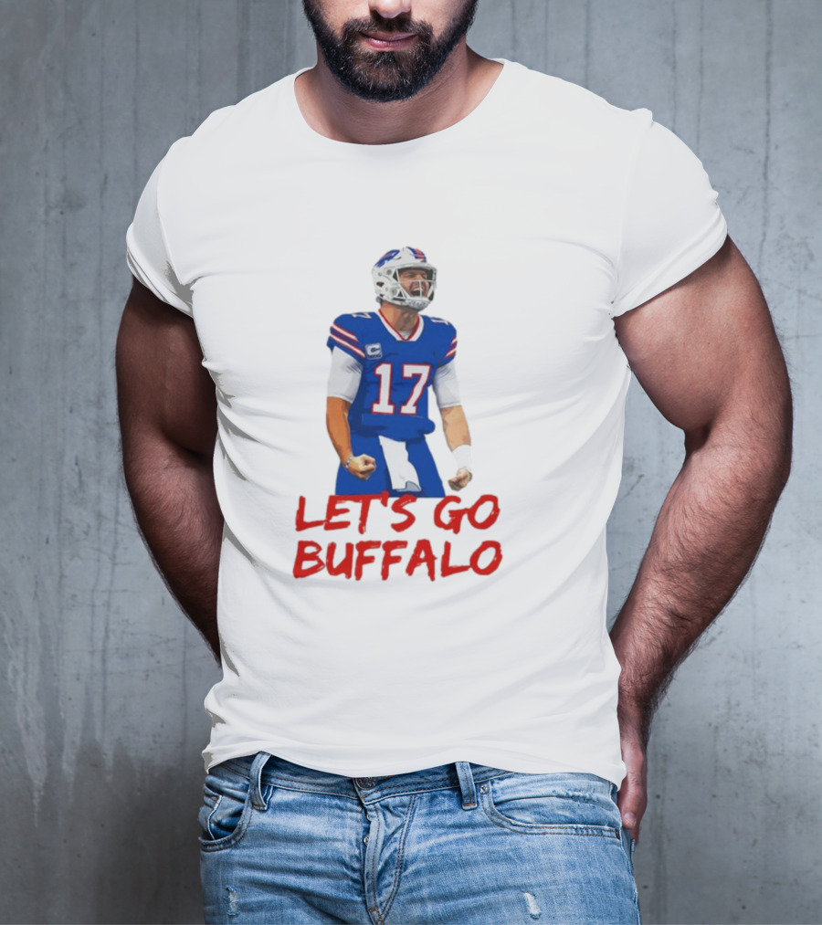 VictoryShirtsStore Josh Allen 17 Let's Go Buffalo Football Player T-Shirt