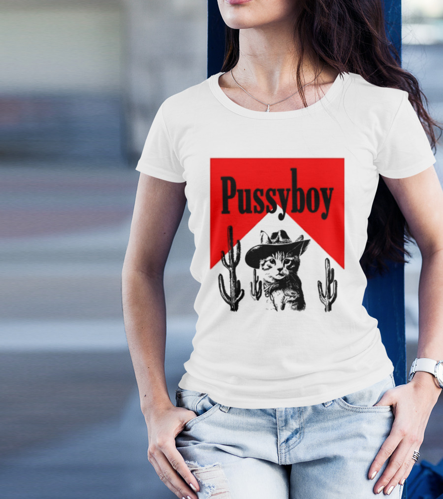 Pussyboy Cat Cactus Cowboy Hat Ezra Miche T-Shirt