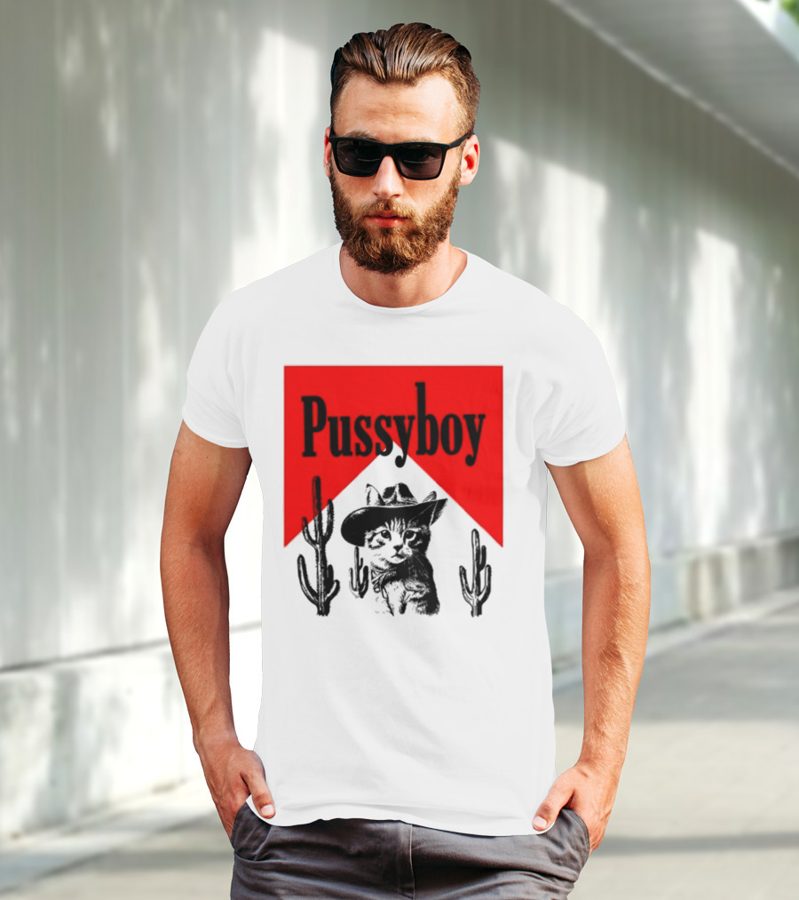 Pussyboy Cat Cactus Cowboy Hat Ezra Miche T-Shirt