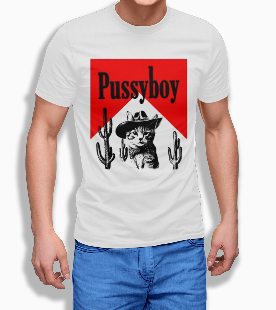 Pussyboy Cat Cactus Cowboy Hat Ezra Miche T-Shirt