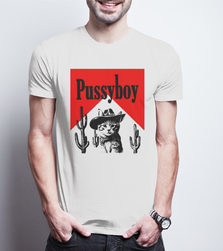 Pussyboy Cat Cactus Cowboy Hat Ezra Miche T-Shirt