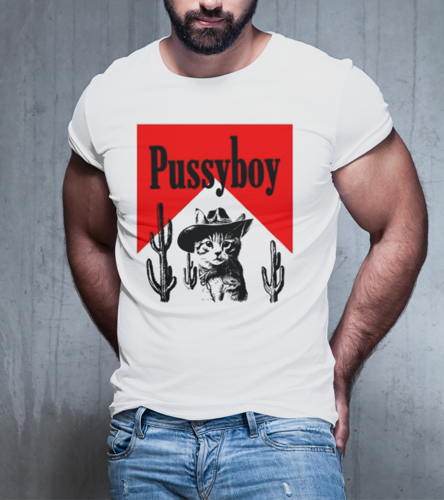 Pussyboy Cat Cactus Cowboy Hat Ezra Miche T-Shirt