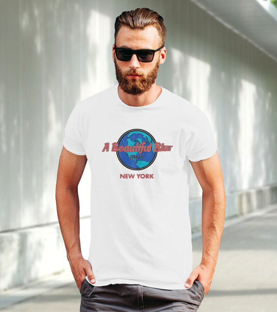 Lany A Beautiful Blur World Map New York T-Shirt