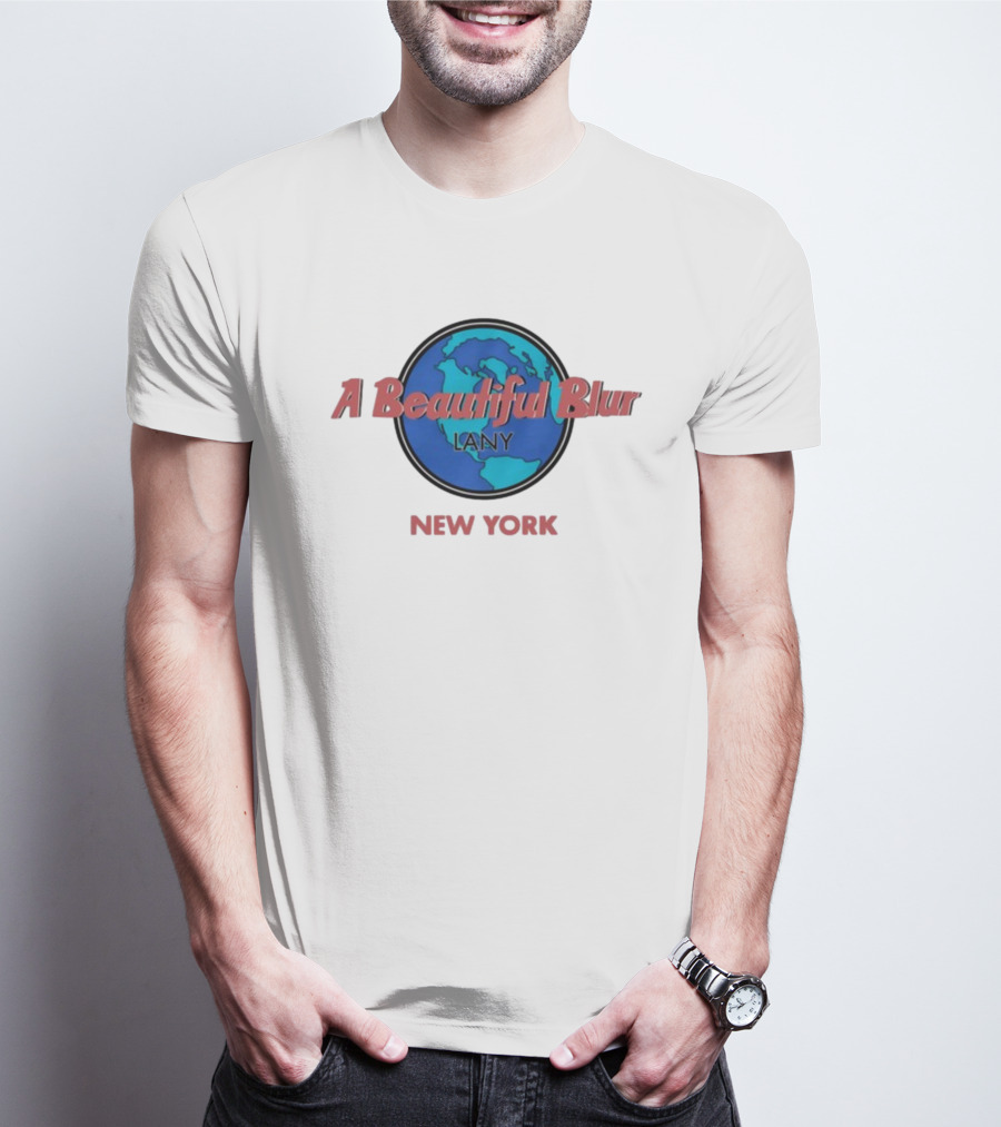 Lany A Beautiful Blur World Map New York T-Shirt