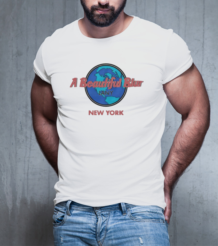 Lany A Beautiful Blur World Map New York T-Shirt