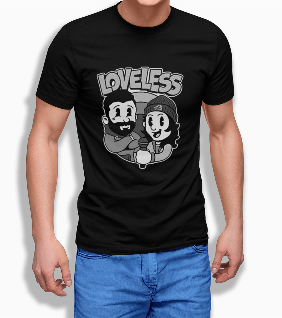 LOVELOSS Cartoon Characters With Microphone T-Shirt