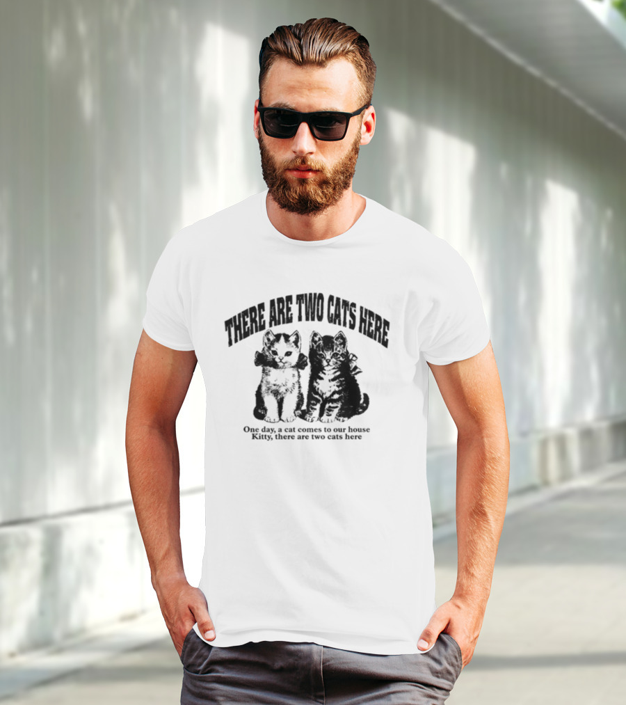 There Are Two Cats Here One Day Kitty Comes To Our House T-Shirt