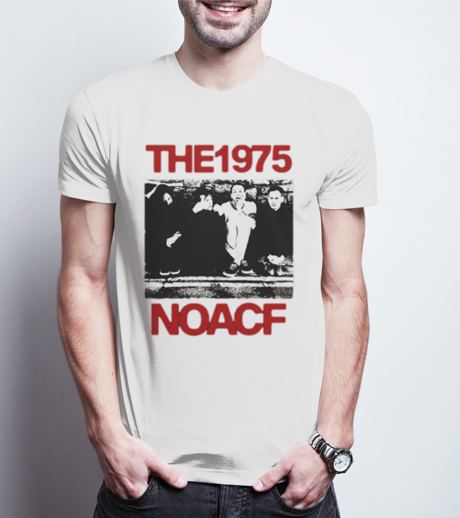 The 1975 NOACF Photo Black And White Group Image T-Shirt