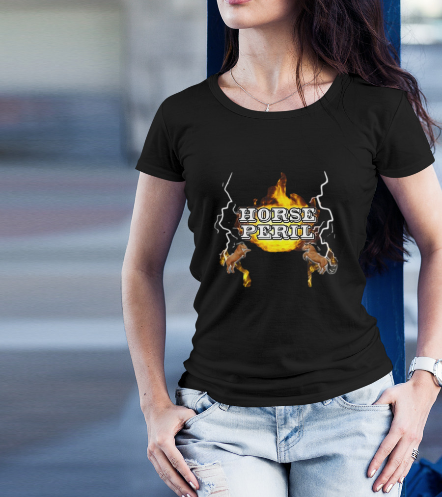 Horse Peril Flames And Lightning With Horses T-Shirt