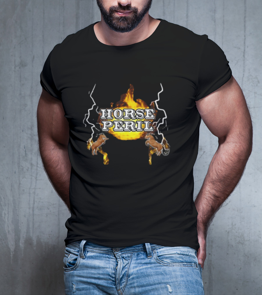 Horse Peril Flames And Lightning With Horses T-Shirt