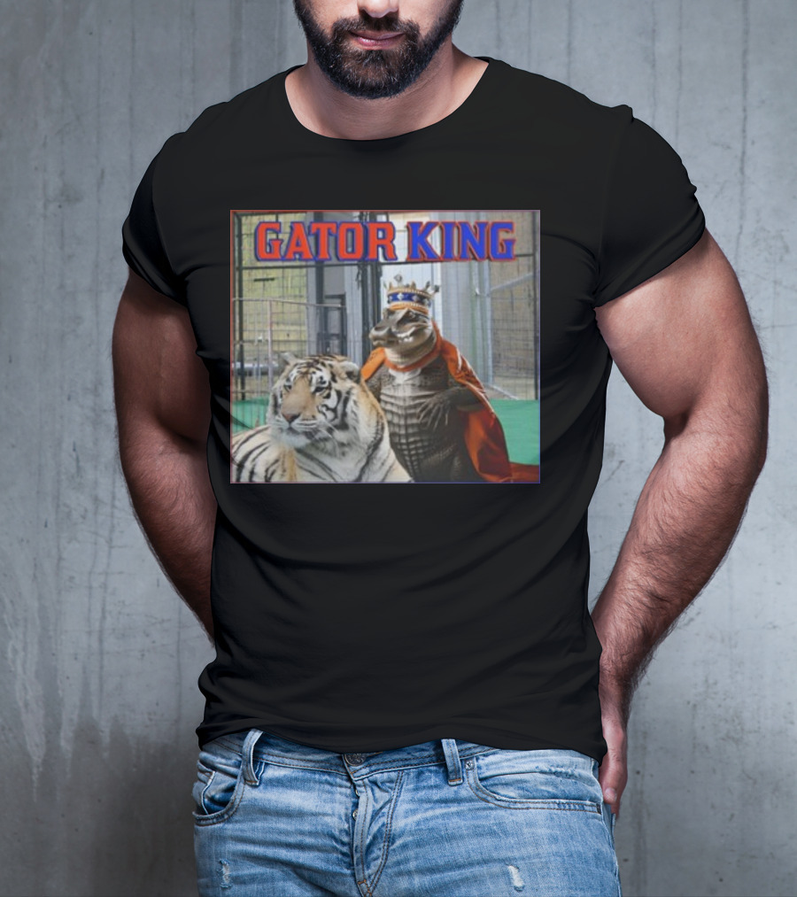 Gator King Crowned Alligator With Tiger T-Shirt
