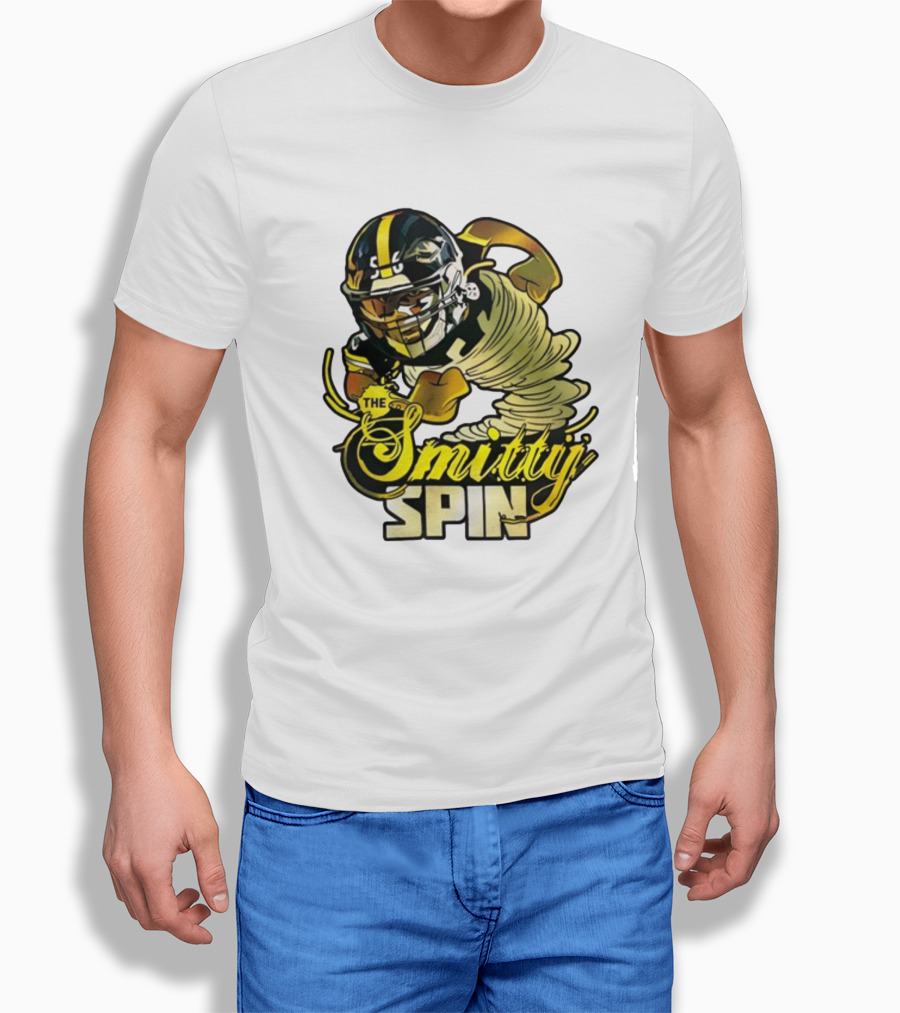 The Smitty Spin Football Player Iconic Action T-Shirt