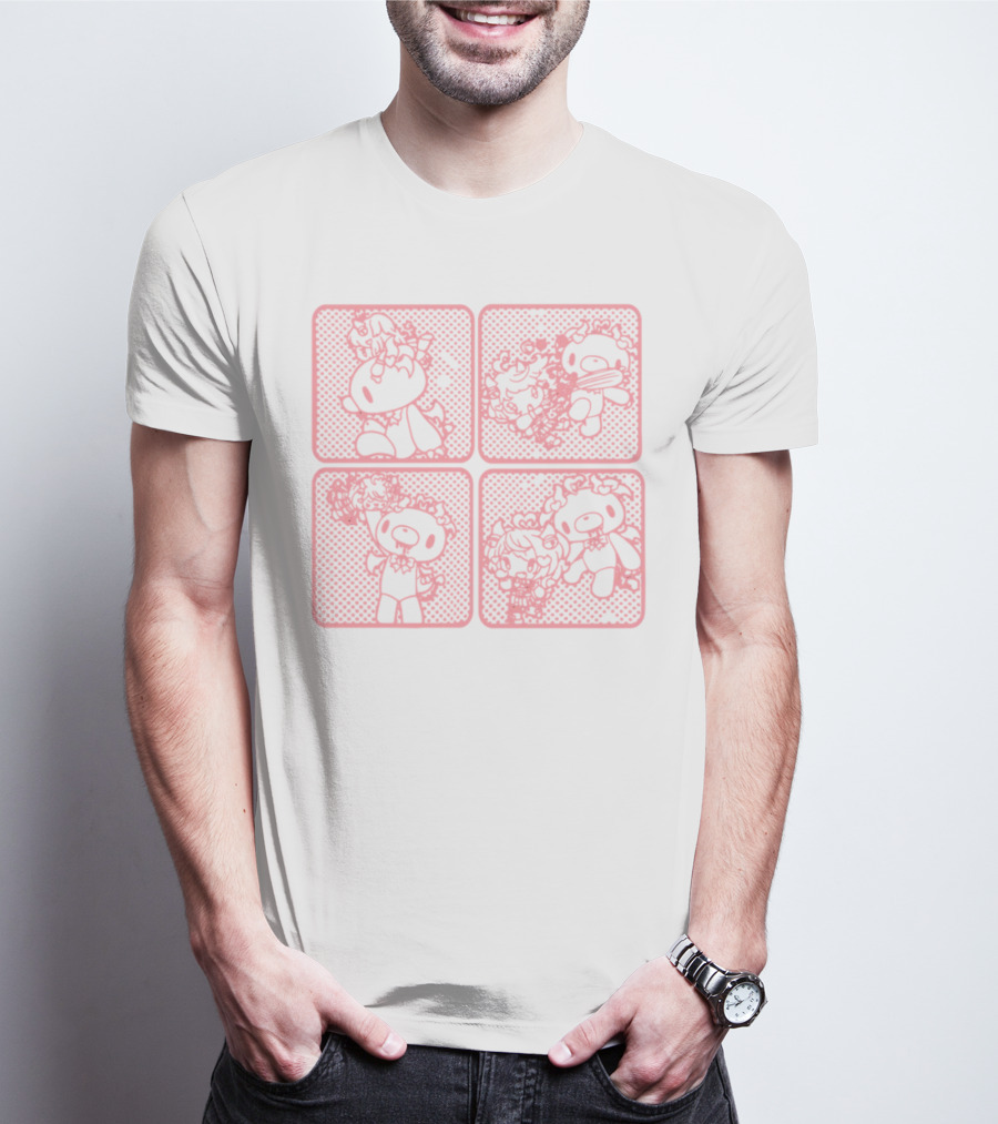 Morichack Ironmouse X GloomyBear Pink Graphic Quadrants T-Shirt