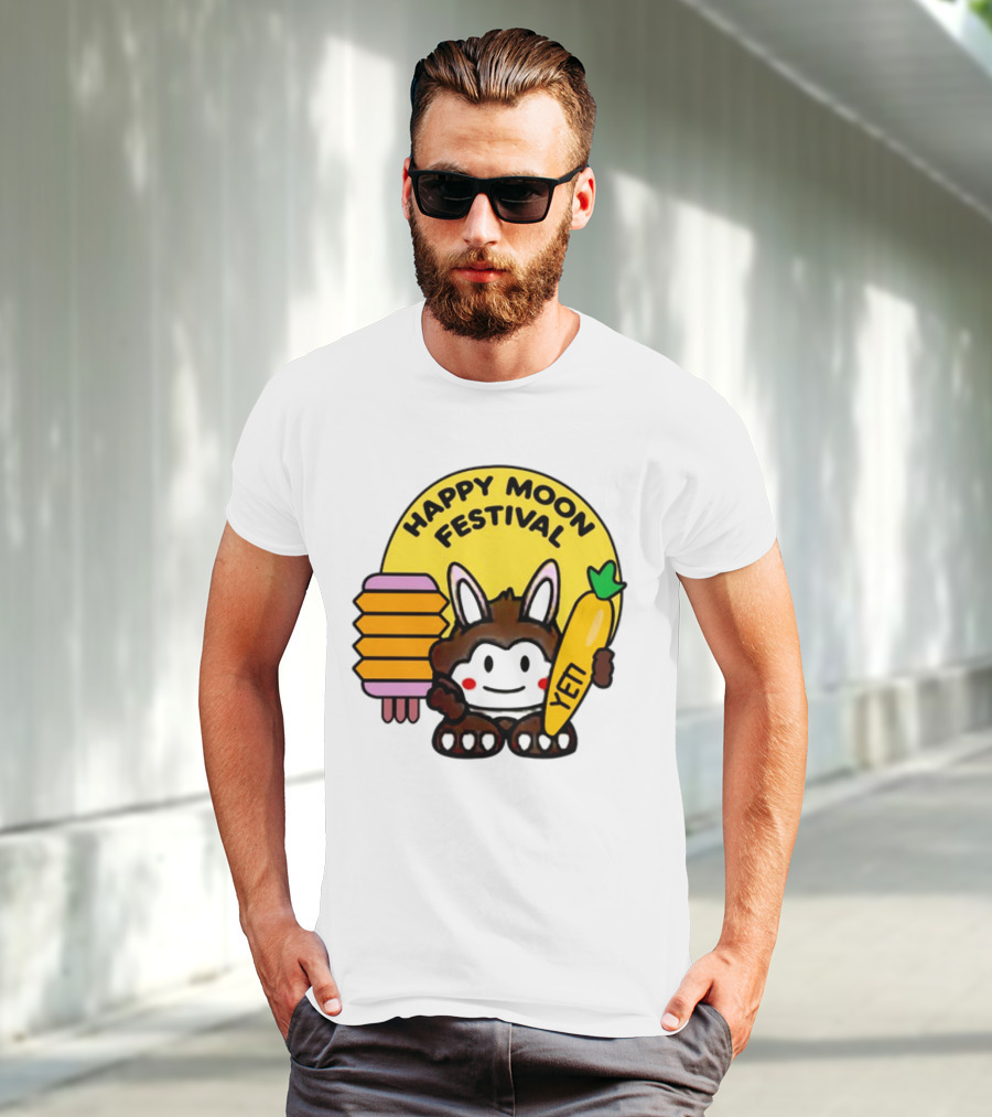 Rockstar Games Happy Moon Festival Yeti Lantern Rabbit T-Shirt