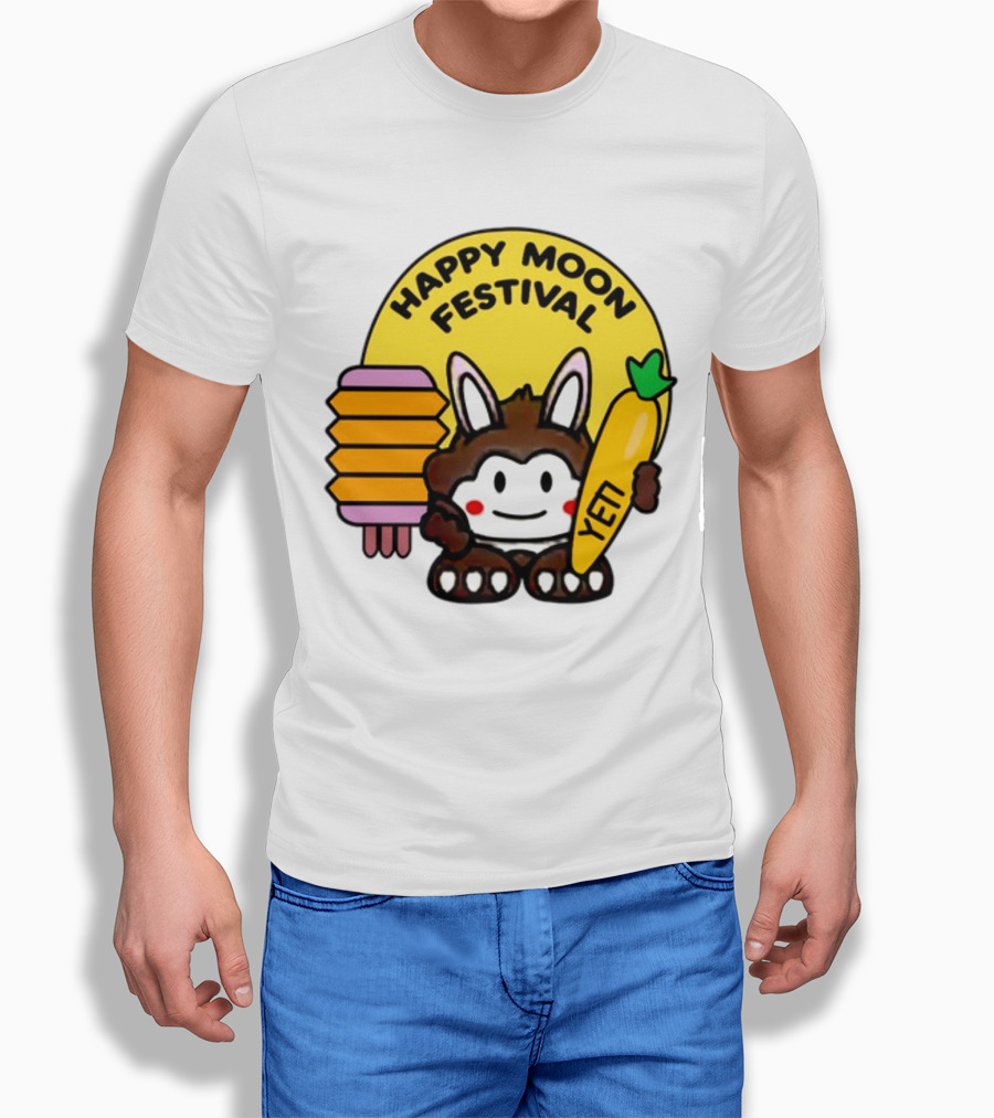 Rockstar Games Happy Moon Festival Yeti Lantern Rabbit T-Shirt