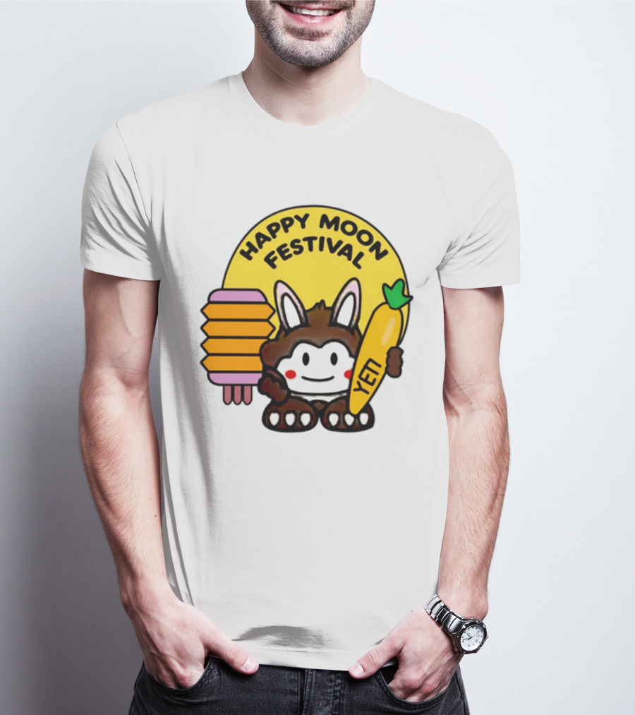 Rockstar Games Happy Moon Festival Yeti Lantern Rabbit T-Shirt