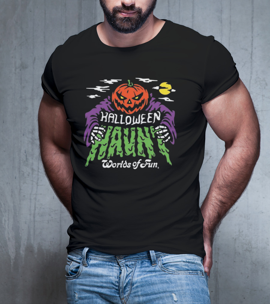 Halloween Haunt Pumpkin Worlds Of Fun T-Shirt