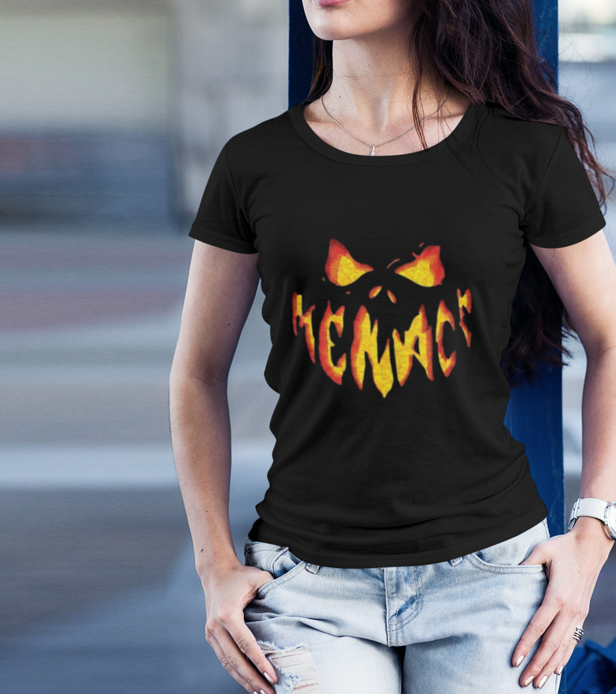 Bam Menace Pumpkin Face Halloween T-Shirt
