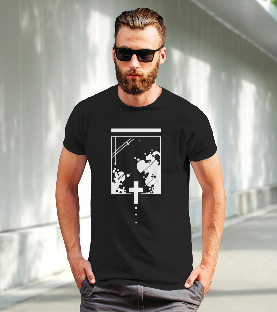 Kuro Casual Drip Infusion Symbol With Cross T-Shirt