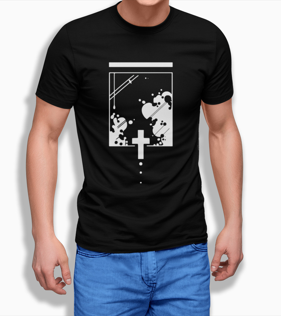 Kuro Casual Drip Infusion Symbol With Cross T-Shirt