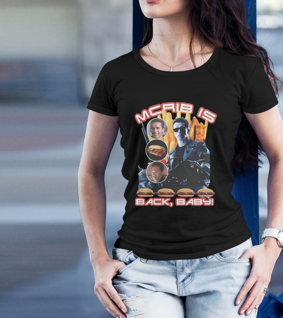 Mcrib Is Back Baby Terminator Inspired Burger T-Shirt