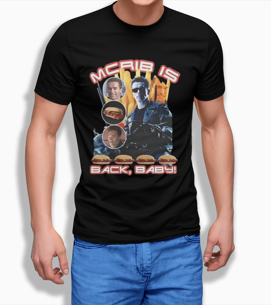 Mcrib Is Back Baby Terminator Inspired Burger T-Shirt