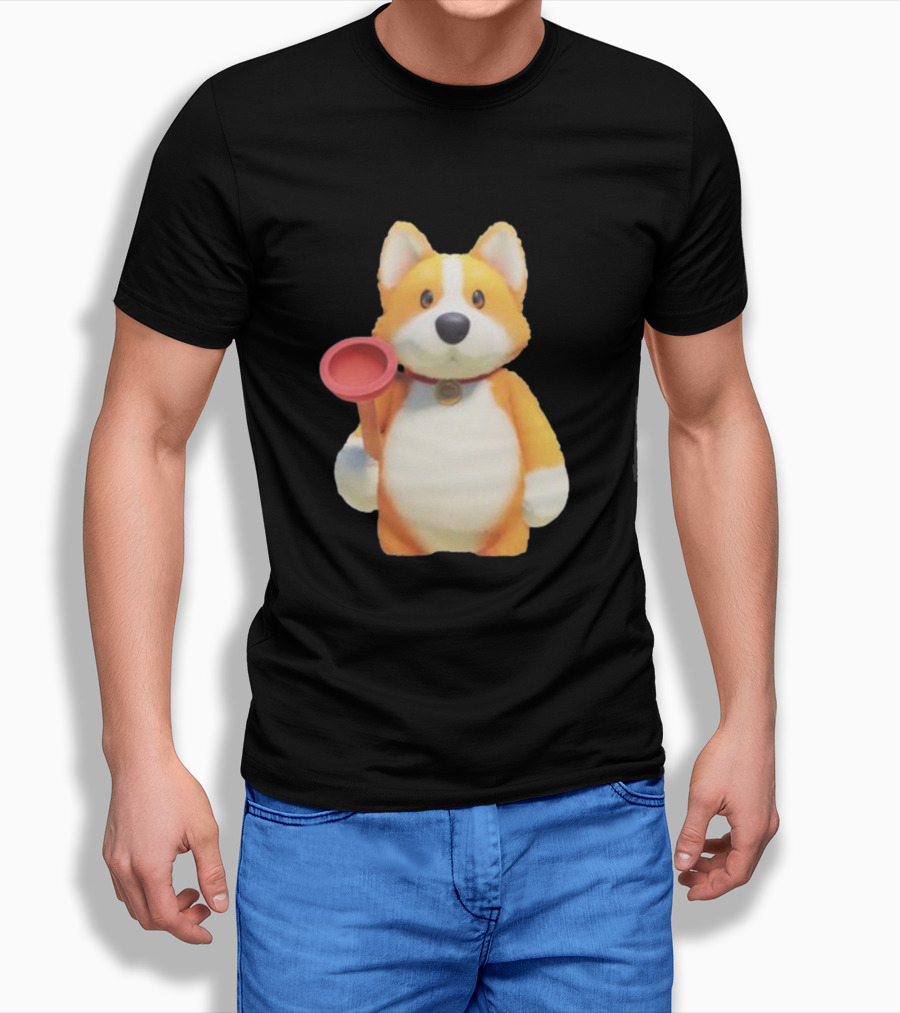 Xbox Gear Party Animals Corgi Figure With Plunger Animation T-Shirt