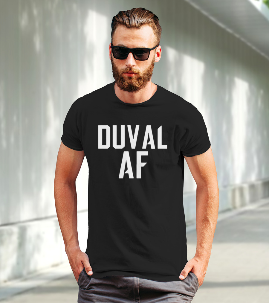 DUVAL AF Black White Bold Letters T-Shirt